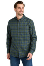 Eddie Bauer Long Sleeve Favorite Flannel Plaid Shirt EB610 Soft Olive Plaid