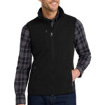 Port Authority R-Tek Pro Fleece Full-Zip Vest. F228 Black/ Black
