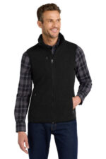 Port Authority R-Tek Pro Fleece Full-Zip Vest. F228 Black/ Black