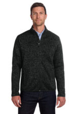 Port Authority Sweater Fleece Jacket. F232 Black Heather