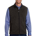 Port Authority Sweater Fleece Vest F236 Black Heather
