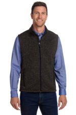 Port Authority Sweater Fleece Vest F236 Black Heather