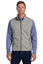 Port Authority Sweater Fleece Vest F236 Grey Heather