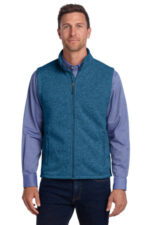 Port Authority Sweater Fleece Vest F236 Medium Blue Heather