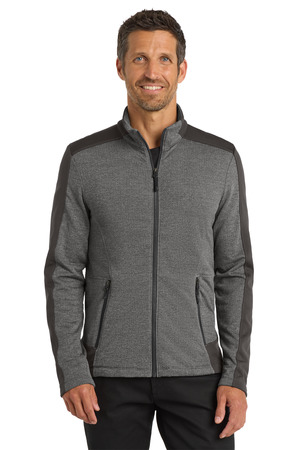 Port Authority Grid Fleece Jacket. F239 Grey Smoke Heather/ Grey Smoke