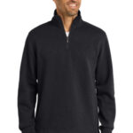 Port Authority Slub Fleece 1/4-Zip Pullover. F295 Black
