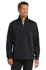 Port Authority Slub Fleece 1/4-Zip Pullover. F295 Black