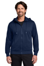 Port Authority Smooth Fleece Hooded Jacket F814 River Blue Navy