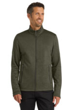 Port Authority Collective Striated Fleece Jacket. F905 Deep Olive Heather
