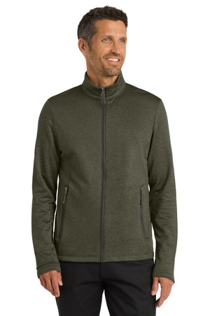 Port Authority Collective Striated Fleece Jacket. F905 Deep Olive Heather