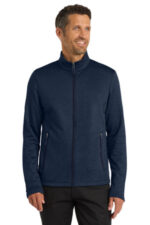 Port Authority Collective Striated Fleece Jacket. F905 River Blue Navy Heather