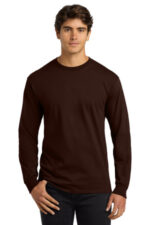Gildan - Ultra Cotton 100% US Cotton Long Sleeve T-Shirt. G2400 Dark Chocolate