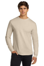 Gildan - Ultra Cotton 100% US Cotton Long Sleeve T-Shirt. G2400 Natural