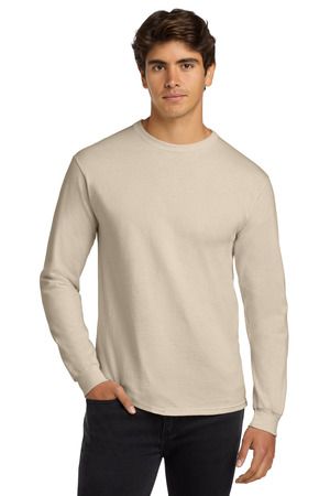Gildan - Ultra Cotton 100% US Cotton Long Sleeve T-Shirt. G2400 Natural