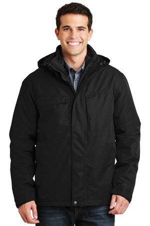 Port Authority Herringbone 3-in-1 Parka. J302 Black