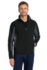 Port Authority Core Colorblock Soft Shell Jacket. J318 Black/ Battleship Grey