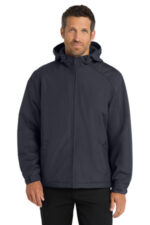 Port Authority Hooded Charger Jacket. J327 Battleship Grey