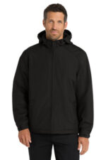 Port Authority Hooded Charger Jacket. J327 True Black