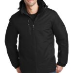 Port Authority Vortex Waterproof 3-in-1 Jacket. J332 Black/ Black