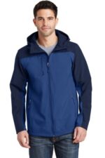 Port Authority Hooded Core Soft Shell Jacket. J335 Night Sky Blue/ Dress Blue Navy