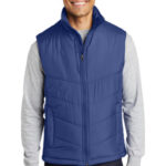 Port Authority Puffy Vest. J709 Mediterranean Blue/ Black