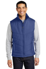 Port Authority Puffy Vest. J709 Mediterranean Blue/ Black