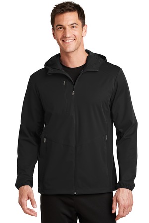 Port Authority Active Hooded Soft Shell Jacket. J719 Deep Black