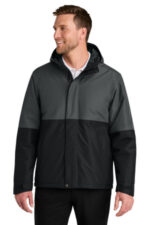 Port Authority Insulated Heavy Ripstop Jacket J721 Grey Steel/ Deep Black