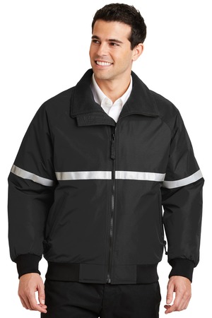 Port Authority Challenger Jacket with Reflective Taping J754R True Black/ True Black/ Reflective