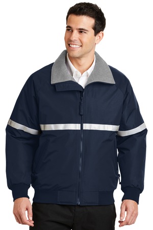 Port Authority Challenger Jacket with Reflective Taping J754R True Navy/ Grey Heather/ Reflective