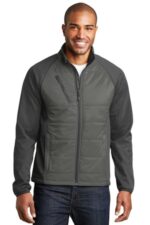 Port Authority Hybrid Soft Shell Jacket. J787 Smoke Grey/ Grey Steel