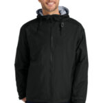 Port Authority Team Jacket. JP56 Black/ Light Oxford