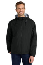 Port Authority Team Jacket. JP56 Black/ Light Oxford