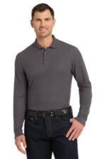 Port Authority Long Sleeve Core Classic Pique Polo. K100LS Graphite