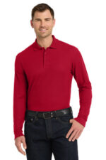 Port Authority Long Sleeve Core Classic Pique Polo. K100LS Rich Red