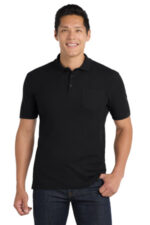 Port Authority Core Classic Pique Pocket Polo. K100P Deep Black