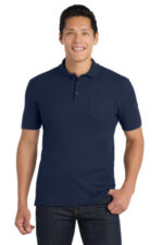 Port Authority Core Classic Pique Pocket Polo. K100P River Blue Navy