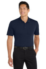 Port Authority Dry Zone UV Micro-Mesh Pocket Polo. K110P River Blue Navy