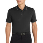 Port Authority Dry Zone UV Micro-Mesh Tipped Polo. K111 Deep Black/ Graphite