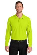 Port Authority Wearever Signature Pique Long Sleeve Polo K200LS Neon Yellow