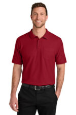 Port Authority Wearever Signature Pique Pocket Polo K200P Rich Red