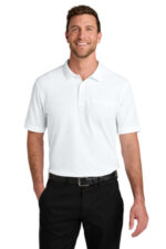 Port Authority Wearever Signature Pique Pocket Polo K200P White