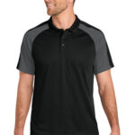 Port Authority Wearever Performance Pique Colorblock Polo K247 Deep Black/ Storm Grey