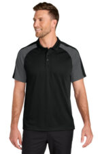 Port Authority Wearever Performance Pique Colorblock Polo K247 Deep Black/ Storm Grey