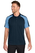 Port Authority Wearever Performance Pique Colorblock Polo K247 River Blue Navy/ Carolina Blue