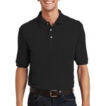 Port Authority Heavyweight Cotton Pique Polo with Pocket. K420P Black