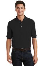 Port Authority Heavyweight Cotton Pique Polo with Pocket. K420P Black