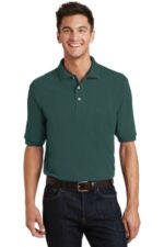 Port Authority Heavyweight Cotton Pique Polo with Pocket. K420P Dark Green