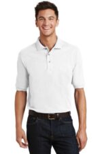 Port Authority Heavyweight Cotton Pique Polo with Pocket. K420P White