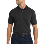 Port Authority Heavyweight Cotton Pique Polo. K420 Black